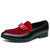 Men's black red bow on top slip on dress shoe 01