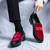 Men's black red bow on top slip on dress shoe 03