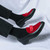 Men's black red bow on top slip on dress shoe 02