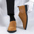 Men's brown plain nubuck stretch entry slip on dress shoe 02
