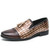 Men's silver brogue croc pattern tassel two tone slip on dress shoe 01