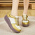 Women's golden floral lace accents lace up rocker bottom shoe sneaker 09