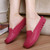 Women's rose red simply plain slip on shoe mule 02