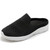 Women's black white stripe pattern texture slip on shoe mule 01