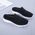 Women's black white stripe pattern texture slip on shoe mule 06