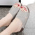 Women's grey plain open toe cross vamp slip on shoe sandal 06