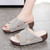 Women's grey plain open toe cross vamp slip on shoe sandal 07