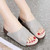 Women's grey plain open toe cross vamp slip on shoe sandal 09