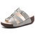 Women's grey open toe cut out buckle velcro slip on shoe sandal 01