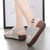 Women's grey open toe cut out buckle velcro slip on shoe sandal 06