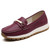 Women's purple metal ornament buckle slip on shoe loafer 01