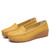 Women's yellow simple plain slip on shoe loafer wedge 07