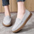 Women's grey nubuck penny strap slip on shoe loafer 03