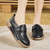 Women's black casual velcro slip on shoe loafer 03
