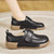 Women's black casual velcro slip on shoe loafer 04