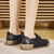Women's black casual velcro slip on shoe loafer 05