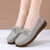 Women's grey causal lace tie on strap slip on shoe loafer 02