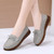 Women's grey causal lace tie on strap slip on shoe loafer 04