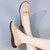 Women's apricot metal ornament buckle on strap slip on shoe loafer 02