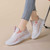 Women's pink flyknit stripe texture pattern sport shoe sneaker 03