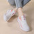 Women's pink flyknit stripe texture pattern sport shoe sneaker 05