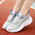 Women's skyblue flyknit stripe texture pattern hollow sport shoe sneaker 07