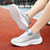 Women's skyblue flyknit stripe texture pattern hollow sport shoe sneaker 10