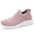 Women's pink stripe texture sock like flyknit slip on shoe sneaker 01