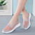 Women's orange hollow out lightweight flyknit slip on shoe sneaker 04