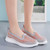 Women's orange hollow out lightweight flyknit slip on shoe sneaker 02