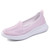 Women's pink hollow out lightweight flyknit slip on shoe sneaker 01