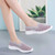 Women's red hollow out lightweight flyknit slip on shoe sneaker 05