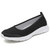Women's black white knit floral lace pattern low cut slip on shoe sneaker 01