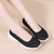 Women's black white knit floral lace pattern low cut slip on shoe sneaker 08