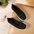 Women's black flyknit pattern hollow low cut slip on shoe sneaker 10