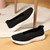 Women's black flyknit pattern hollow low cut slip on shoe sneaker 08