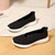 Women's black flyknit pattern hollow low cut slip on shoe sneaker 09