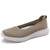 Women's khaki flyknit pattern hollow low cut slip on shoe sneaker 01