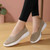 Women's khaki flyknit pattern hollow low cut slip on shoe sneaker 03