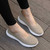 Women's khaki flyknit pattern hollow low cut slip on shoe sneaker 07