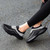 Women's black flyknit pattern texture sock like slip on shoe sneaker 07