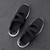 Women's black flyknit velcro stretch strap low cut slip on shoe sneaker 08