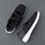 Women's black flyknit velcro stretch strap low cut slip on shoe sneaker 09