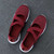 Women's burgundy flyknit velcro stretch strap low cut slip on shoe sneaker 09