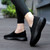 Women's black flyknit pattern texture stretch entry slip on shoe sneaker 05