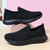 Women's black flyknit pattern texture stretch entry slip on shoe sneaker 09