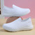 Women's white flyknit pattern texture stretch entry slip on shoe sneaker 08 Women's white flyknit pattern texture stretch entry slip on shoe sneaker 08
