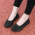 Women's black flyknit low cut plain hollow slip on shoe sneaker 06