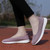 Women's purple flyknit low cut plain hollow slip on shoe sneaker 06