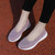 Women's purple flyknit low cut plain hollow slip on shoe sneaker 07